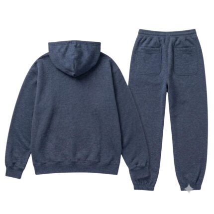 Navy Blue Heather Essential Tracksuit back view