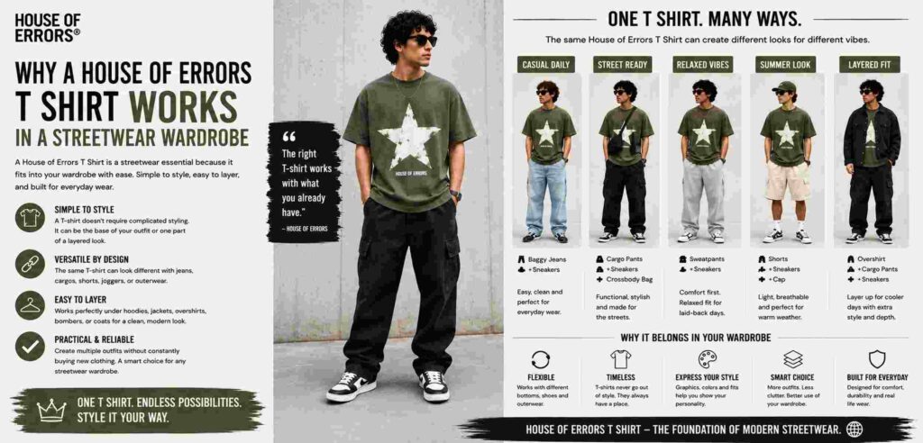 House of Errors T Shirt: Complete Guide to Style, Fit & Streetwear 10 Why a House of Errors T Shirt Works in a Streetwear Wardrobe