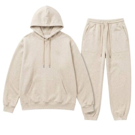 Essential Cream Tracksuit Set front view