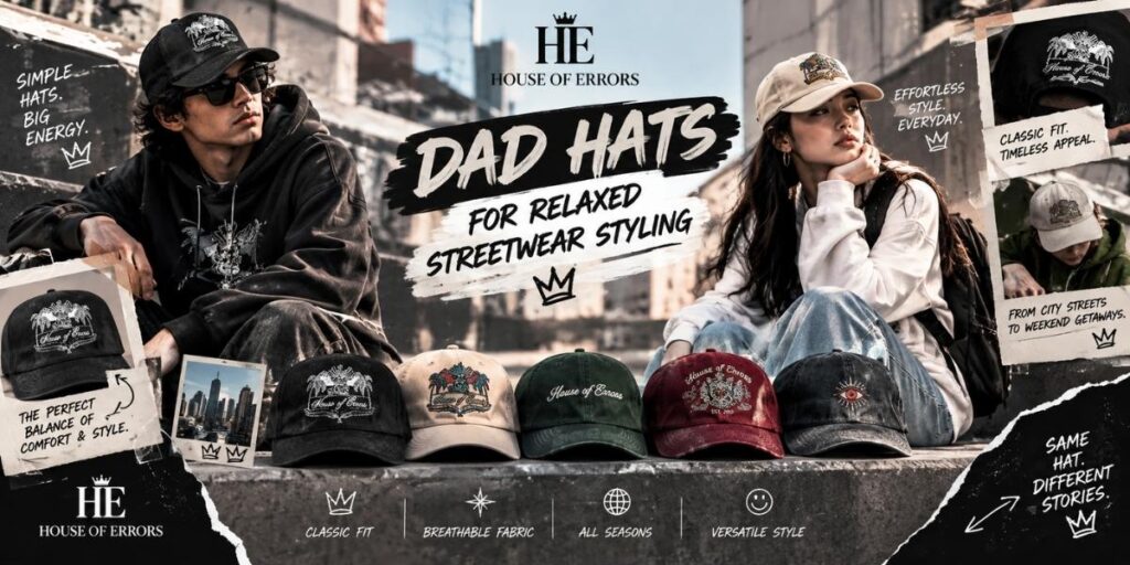 Dad hats for relaxed streetwear styling by House of Error