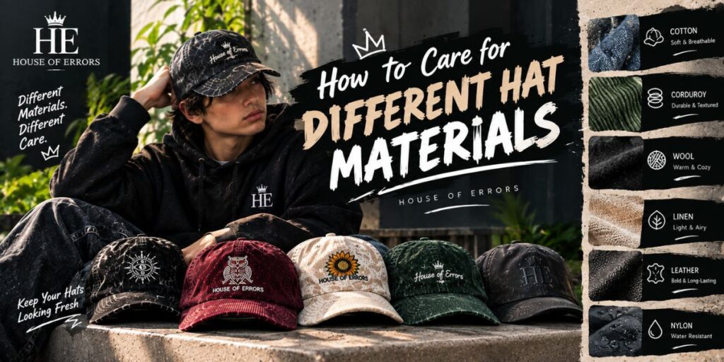How to Care for Streetwear Hats: Cleaning, Storage & Maintenance 4 How to care for different hat materials