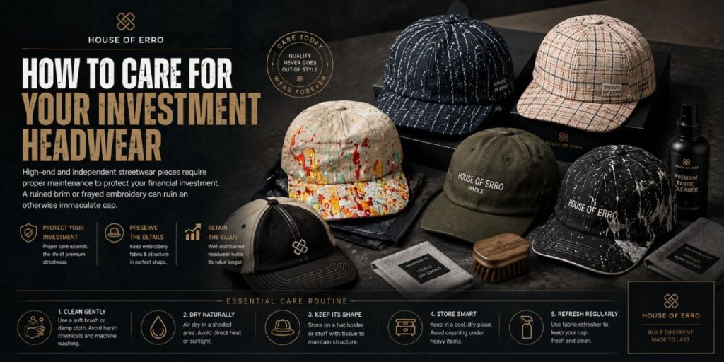 The Ultimate Guide to Streetwear Hats & Headwear Styling 7 Guide to caring for premium streetwear hats and preserving their quality