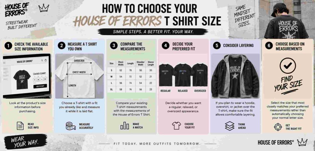 How to Choose Your House of Errors T Shirt Size