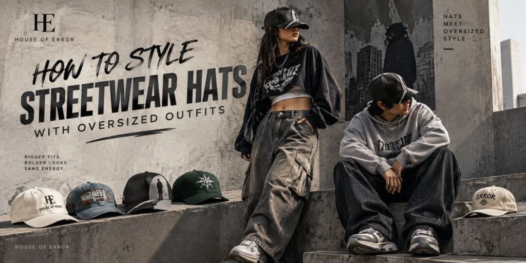 How to Style Streetwear Hats for Different Outfits 4 Streetwear hats styled with oversized outfits for a modern urban fashion look