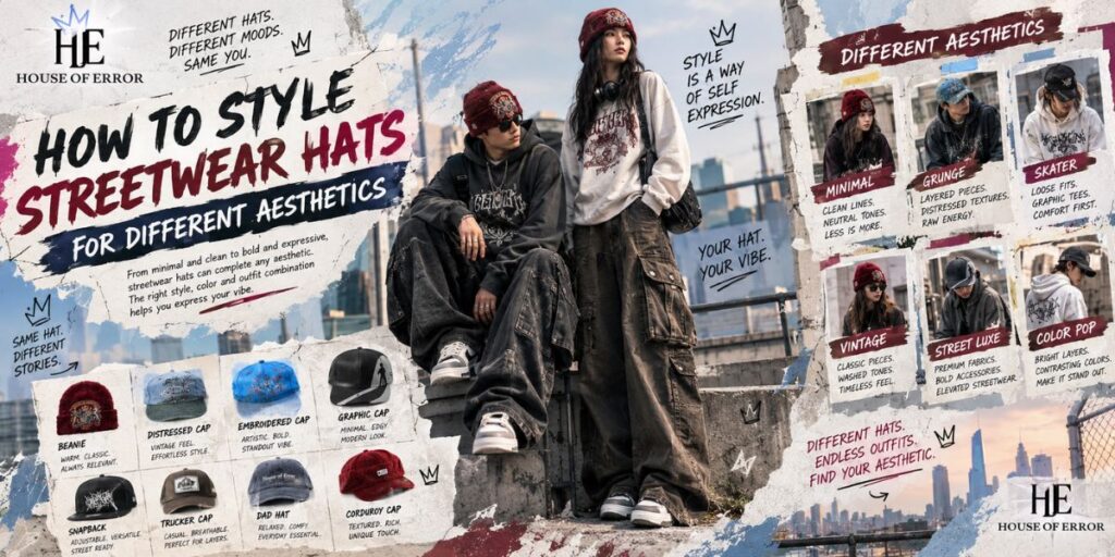 How to Style Streetwear Hats for Different Outfits 7 Streetwear hats styled for different fashion aesthetics and urban looks