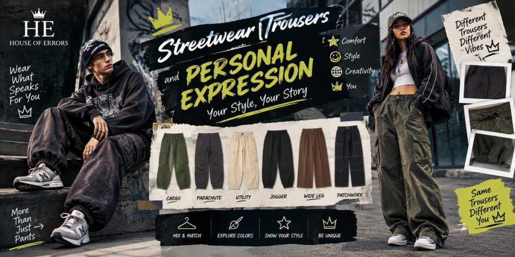 Streetwear trousers and personal expression through urban fashion