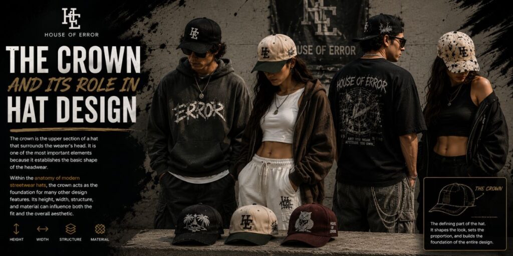 The Anatomy of Modern Streetwear Hats 2 Hat crown design showing the structure and shape of modern streetwear hats