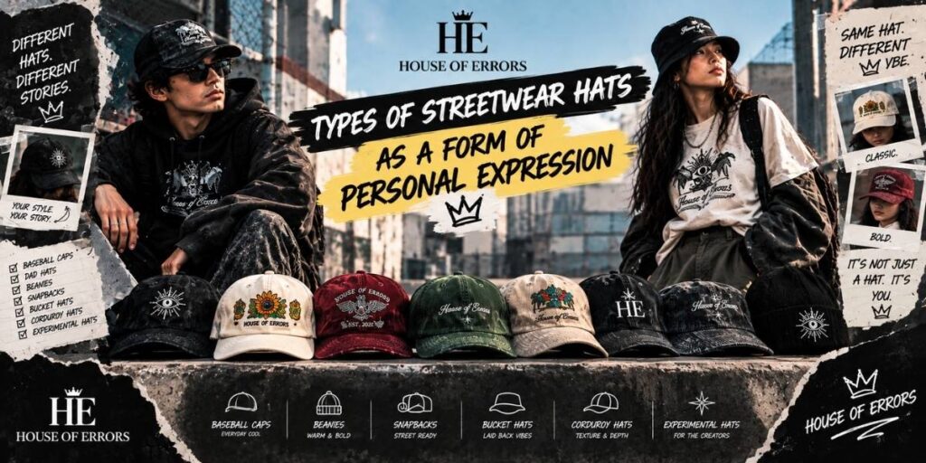 Types of streetwear hats as a form of personal expression