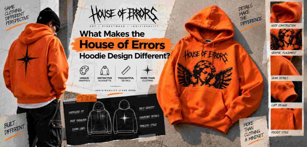 House of Errors Orange Hoodie: Complete Guide to Color, Fit, Fabric and Styling 6 What Makes the House of Errors Hoodie Design Different